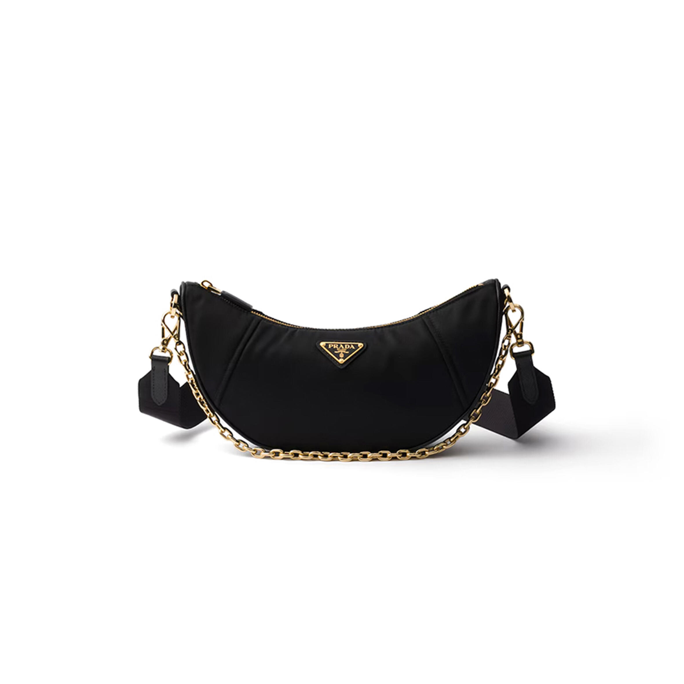PRADA DEMI-LUNE RE-NYLON SHOULDER BAG 1BH222 (30*13.5*6cm)